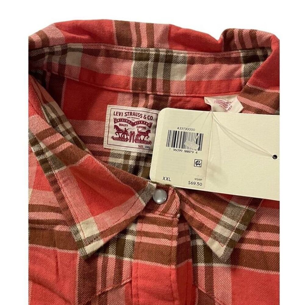 Levi’s Womens's Dylan Relaxed Western Plaid Flannel Shirt Plus Size XXLarge New - Picture 12 of 16